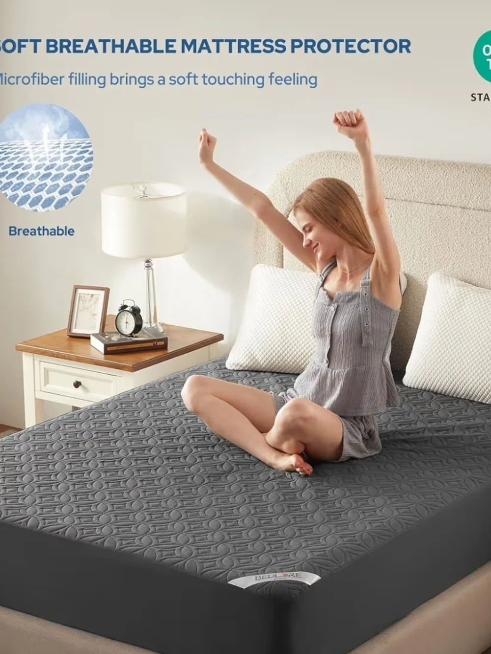 BEDLORE Waterproof Mattress Protector, Full Size Mattress Pad with Deep Pocket 6